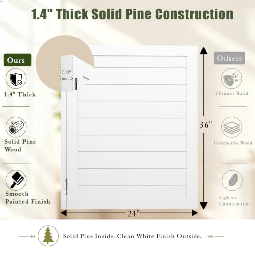 Saloon Swinging Doors 24/28/30/32/36 Inch Wide - White Heavy Duty Swing Cafe Doors with Hinges, Hardware & Install Guide - Single Swinging Half Door for Bar Kitchen Doorway Decor - color: White, size: Single Door 24"X36"