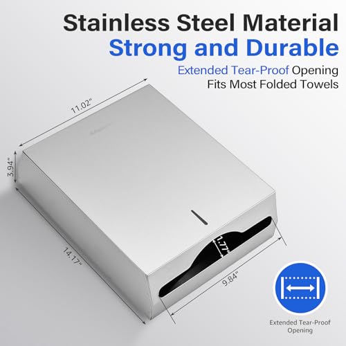 2-Pack Stainless Steel Paper Towel Dispenser - size: 400 C-Fold/525 Multi-Fold(2-Pack)