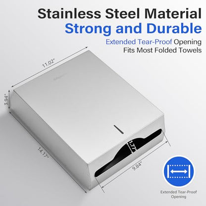 2-Pack Stainless Steel Paper Towel Dispenser - size: 400 C-Fold/525 Multi-Fold(2-Pack)