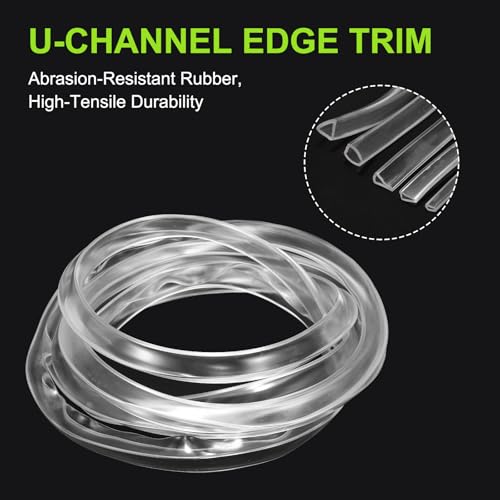 PATIKIL Rubber Seal Strip, 10Ft Flexible U Channel Edge Trim Protector Soundproof Door Seal Strips Fit 16mm Thick Edge, 25/32"(20mm) Width, 19/32"(15mm) Height, Transparent - size: 25/32"(20mm ) x 19/32"(15mm )