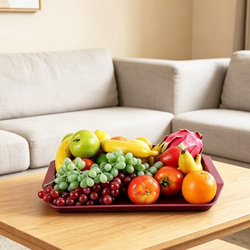 Plastic Fast Food Serving Trays, Cafeteria Trays, 4-Pack