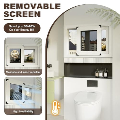Home Windows Replacment, 15.75 x 23.62IN Aluminum Alloy Frame White Sliding Window, Bathroom Basement Window Mobile Home House Window for Ventilating (15.75 x 23.62IN) - size: 15.75 x 23.62IN