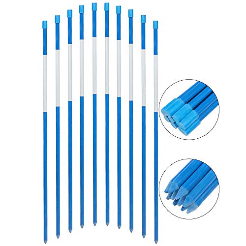 FiberMarker 48 Inch Reflective Driveway Markers Solid Driveway Poles for Easy Visibility at Night 5/16 Inch Diameter Blue, 20-Pack (4ft) - color: Blue, size: 5/16"x48"