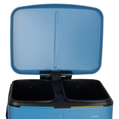 happimess Marco 10.6 Gal Double Bucket Step Trash Can, Bright Cobalt Blue - color: Bright Cobalt Blue