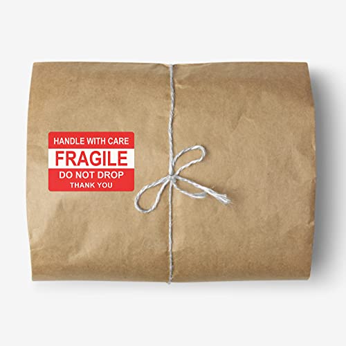 Hybsk Do Not Drop Thank You Fragile Stickers Adhesive Label 300 Per Roll (2x3 inch) - size: 2x3 inch