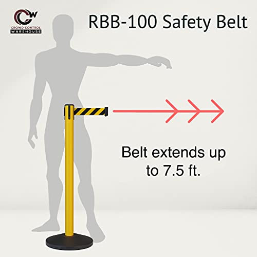 Crowd Control Warehouse 2-Pack Safety Retractable Belt Barrier Stanchions