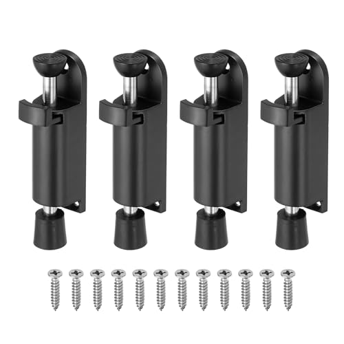 uxcell 4Pcs Kickdown Door Stop for Ground Gap 0-25mm Black - color: Black, size: for 0-25mm
