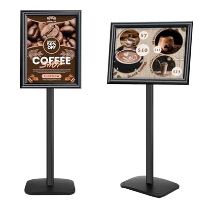 Heavy Duty Pedestal Sign Holder, 11 x 17" Floor Standing Sign Holder - color: Black, size: 11x17in
