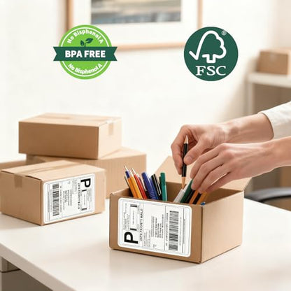 HUOJI 100 4x6 Thermal Labels 100/Stack, Commercial Grade - size: 1 Stacks | 100 Labels