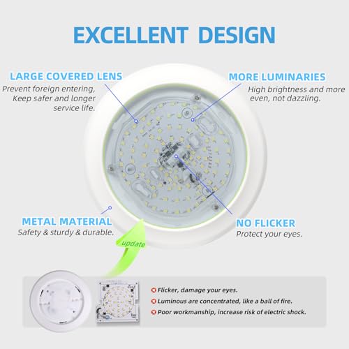 ECOELER 6 Inch LED Disk Lights, Dimmable Flush Mount Ceiling Light, 12 Pack - color: 3000K (Warm White), size: 5/6 Inch