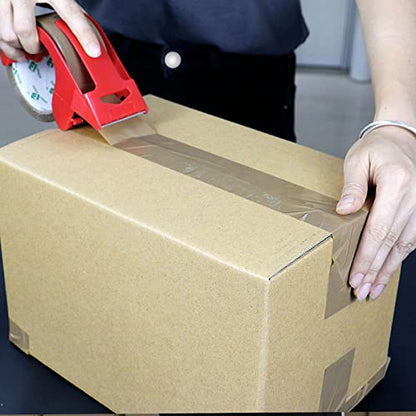 BOMEI PACK Brown Packing Tape with Dispenser, 2.4 Mil 1.88 Inch x 60 Yards, 3 Refills Rolls Packaging Tape for Moving, Shipping and Storage