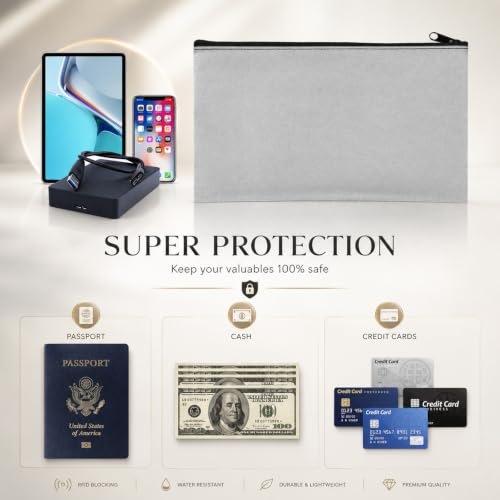 Zippered Security Bank Deposit Bag, PU Leather Cash and Coin Utility Pouch Bank Envelopes with Zipper - color: Multi-colored