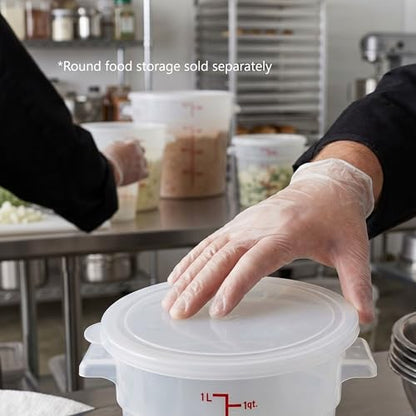 TrueCraftware- 1 Qt. Translucent Round Polypropylene Food Storage Container Lid 1 Piece Replacement Lid for Round Container Meal Prep Kitchen Pantry Commercial Restaurant - color: Lid - Fits 1qt
