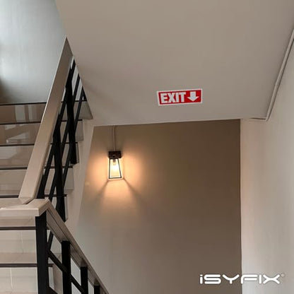 iSYFIX Exit Signs, 6 Pack, 12x4 Inch, Directional Down Arrow - color: Plastic Down, size: 6 Pk 12x4