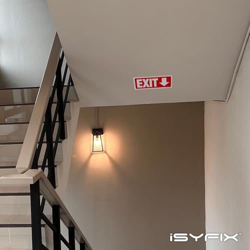 iSYFIX Exit Signs, 12x4 Inch, 12 Pack, Directional Down Arrow - color: Plastic Down, size: 12 Pk 12x4