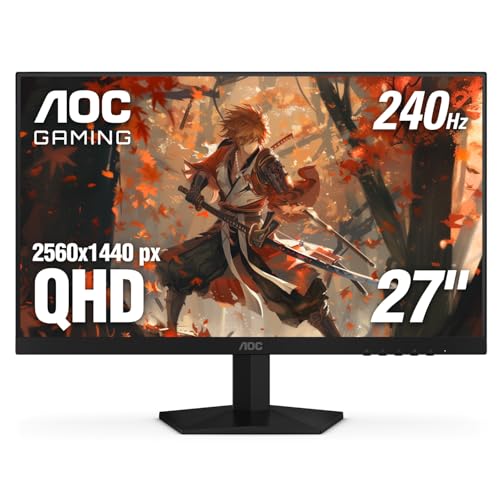 AOC 27" Gaming Monitor QHD 260Hz Overclocked IPS NVIDIA G-SYNC Q27G41ZE - size: 27" 240Hz IPS
