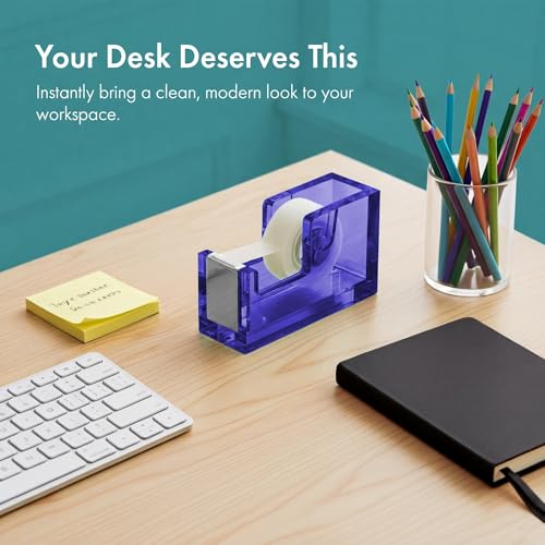 OfficeGoods Acrylic Tape Dispenser, Aesthetic and Compact Design, Blue - color: Blue