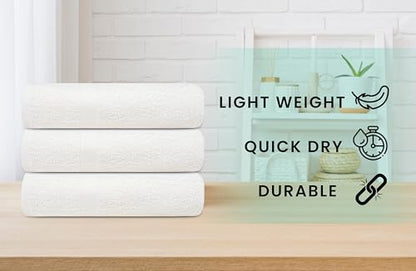 ZUPERIA White Bath Towels Bulk 24 Pack (20 x 40 Inches) - 100% Cotton Economy Light Weight Towels for Commercial Use - Quick Dry, Ultra-Soft, and Absorbent Bulk Towels - size: 20"x40" - Pack of 24