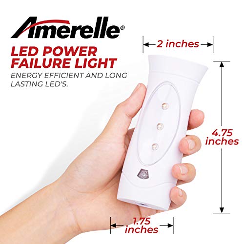 Amerelle LED Emergency Lights For Home Power Failure, 5 Pack - Triple Function Power Failure Light and Plug In Flashlight Combo, With Rechargeable Battery - Be Snow Storm & Hurricane Ready (71134)