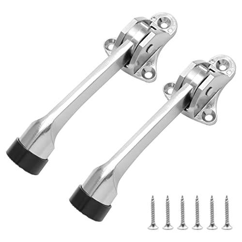 4 Inch KickDown Door Stopper, Brushed Nickel, 2pcs - color: Brushed Nickel, size: 2 Pieces