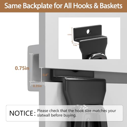 Slatwall Hooks 24 Pack Heavy Duty Multi Sizes Slatwall Accessories - color: Black, size: 24