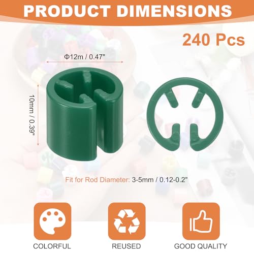 uxcell 240Pcs Clothes Hanger Size Markers,Fit 3-5mm Rod Tags,Dark Green - color: Dark Green