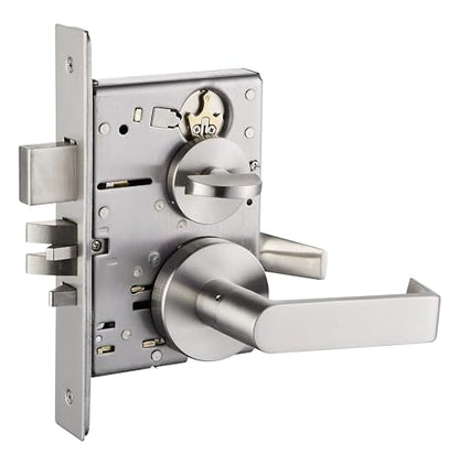 Commercial Heavy Duty Mortise Lock Handle Set for Entrance/Office Front Door F20 - color: Sectional/Entry Function