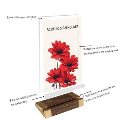 Acrylic Sign Holder 8.5 x 11, L-Shape Vertical 2 Pack for Tabletop - size: 8.5*11 Inch