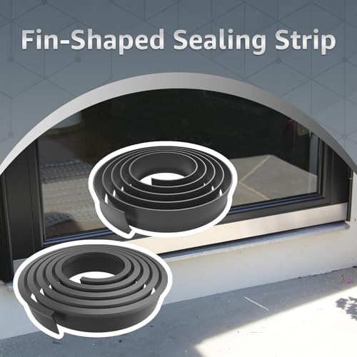 2Pcs Replacement for Andersen Storm Door Botton Sweep Fin Weatherstrip - color: Black