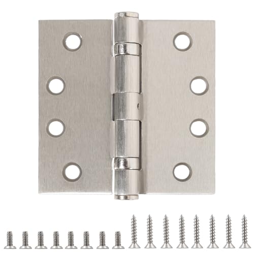 TDCHINGES Heavy Duty Door Hinges Brushed Nickel 4.5 Inch x 4 1/2" Square - color: Satin Nickel, size: 12 Pack-BB