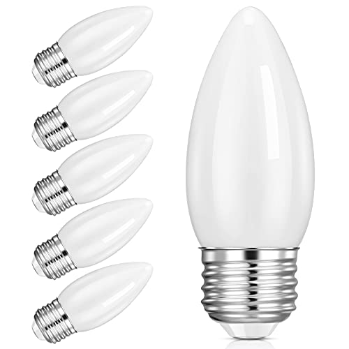 HOLA E26 LED Candelabra Chandelier Light Bulb Dimmable, 2700K 4.5W 6 Pack - color: Warm E26-2700k