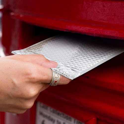 50 Pack 7 x 9 Inch Metallic Bubble Mailers, Silver Padded Mailing Envelopes, Foil Self Seal Padded Envelopes for mailing, packing - color: Silver, size: 50 Pack 7 x 9 Inch