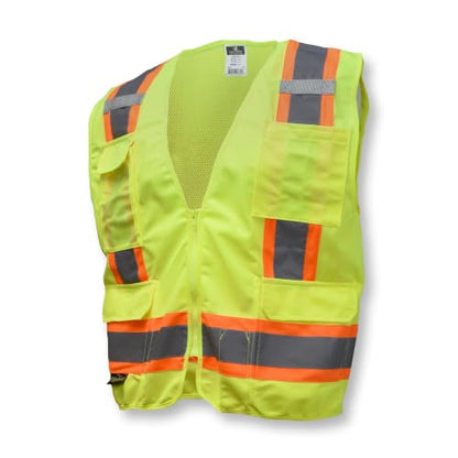 Radians SV6 Class 2 Surveyor Safety Vest, Solid Front, Mesh Back, Green 2XL - color: Safety Green, size: 2X