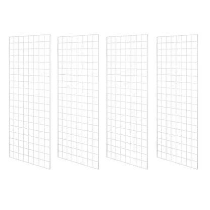 Heavy Duty Commercial Grade Gridwall Panels – Grid Panel for Any Retail Display, 2’ Width x 5’ Height, 4 Gridwall Panels Per Carton (White Finish) - color: White, size: 2'x5'（4 Pack）