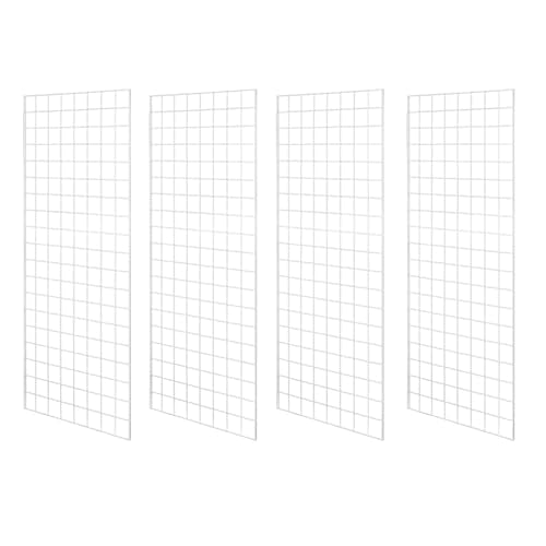 Heavy Duty Commercial Grade Gridwall Panels – Grid Panel for Any Retail Display, 2’ Width x 5’ Height, 4 Gridwall Panels Per Carton (White Finish) - color: White, size: 2'x5'（4 Pack）