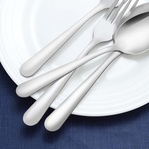 24-Piece Dinner Spoons Set - 6.7" Stainless Steel Spoons Silverware, Durable Dessert Spoons, Table Spoon Use for Home, Kitchen and Restaurant - Mirror Polished, Dishwasher Safe - size: 24p Dinner Spoons