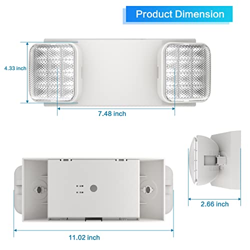 SPECTSUN 8 Pack LED Exit Emergency Light Combo with Battery Backup-US Standard Commercial Corded Emergency Exit Sign Lights for Home Power Failure,UL 924 Certified,Exit Signs Emergency Light Combo - size: 8 Pack