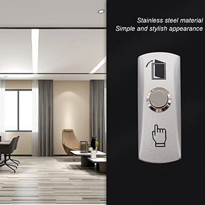mxuteuk Door Access Control System Momentary Push Button Switch Zinc Alloy Panel Door Exit Button Push DC12V 3A G020-CF - color: Silver-B