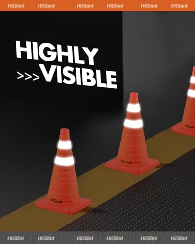 HiGiant 4 Pack 18" Collapsible Traffic Safety Cones, Orange Cones - size: 18inch