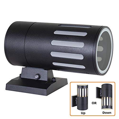 Dusk to Dawn Outdoor Wall Light Fixture, Waterproof Exterior Lights - color: Cylinder (Black B - Dusk to Dawn)