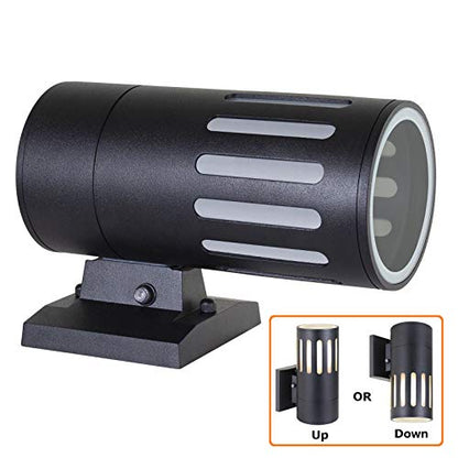 Dusk to Dawn Outdoor Wall Light Fixture, Waterproof Exterior Lights - color: Cylinder (Black B - Dusk to Dawn)