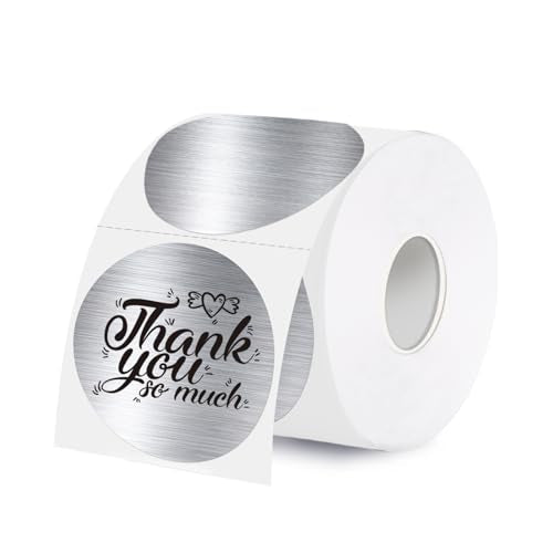 2 Inch Holographic Thermal Labels,Silver Round Thermal Printer Labels,Printable Round Thermal Printer Labels Self-Adhesive Direct Thermal Label(300pcs Brushed Silver) - color: Brushed Silver, size: 2 inch