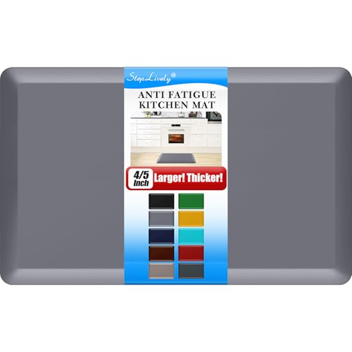 4/5 Inch Thick Kitchen Mat - Cushioned Anti Fatigue Mat for Kitchen Floor - color: Grey, size: 28"L x 17"W x 0.8"Th