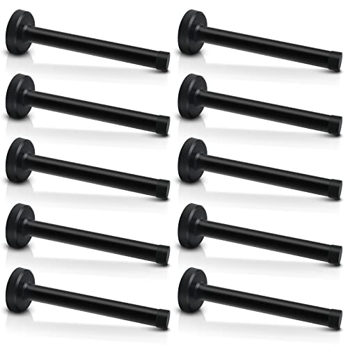 KOLAKO Door Stops, 6 Inch Door Stopper, Extra Long Wall Mount Brushed Black Modern Baby Proof Heavy Duty Door Holders with Rubber Bumper, Doorstops for Bottom or Top of Door, 10 Pack - color: Black, size: 6 inch X 10 pack