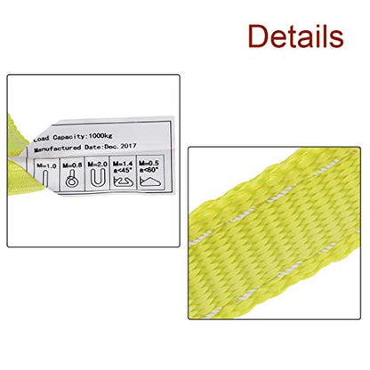 uxcell 3 feet Lifting Straps 2200 lbs Lift Sling Tow Rope - size: 3Ft(Eyes)