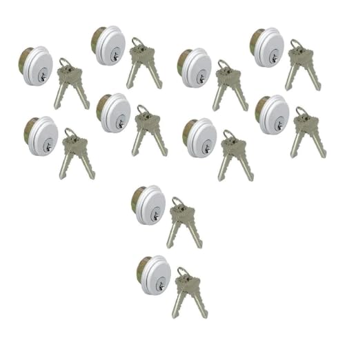 Pacific Doorware Storefront Door Mortise Lock Cylinders, Aluminum, 10 Pack - color: Aluminum Silver, size: 10 Pack, style: Keyed Cylinder