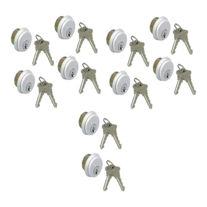 Mixed Cylinder Locks - Keyed Aluminum Silver, 10 Pack - color: Aluminum Silver, size: 10 Pack, style: Keyed Cylinder