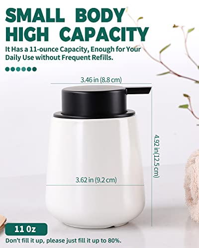 BosilunLife Ceramic Soap Dispenser - Dish Soap Dispenser for Bathroom 12Oz - color: Matte White