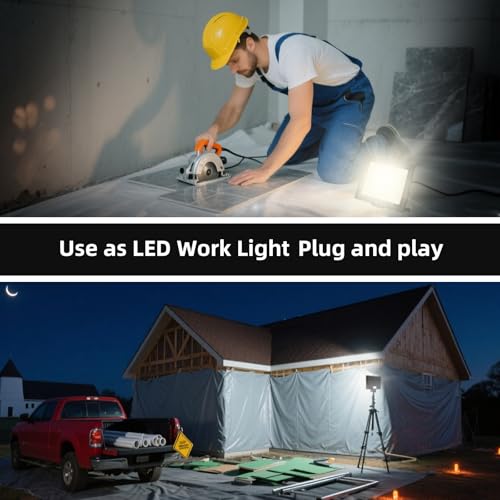 2 Pack 250W LED Flood Lights Outdoor, Super Bright Exterior Security Light with Plug, IP66 Waterproof Flood Light, 30000LM 6000K Daylight White Floodlight for Yard, Garden, Basketball Court, Arena - size: 250w-2pack
