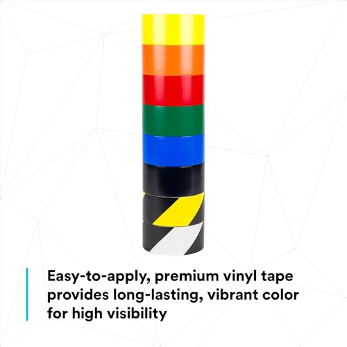 3M Vinyl Tape Safety and 5S Color Coding Pack, 8 Rolls per Pack